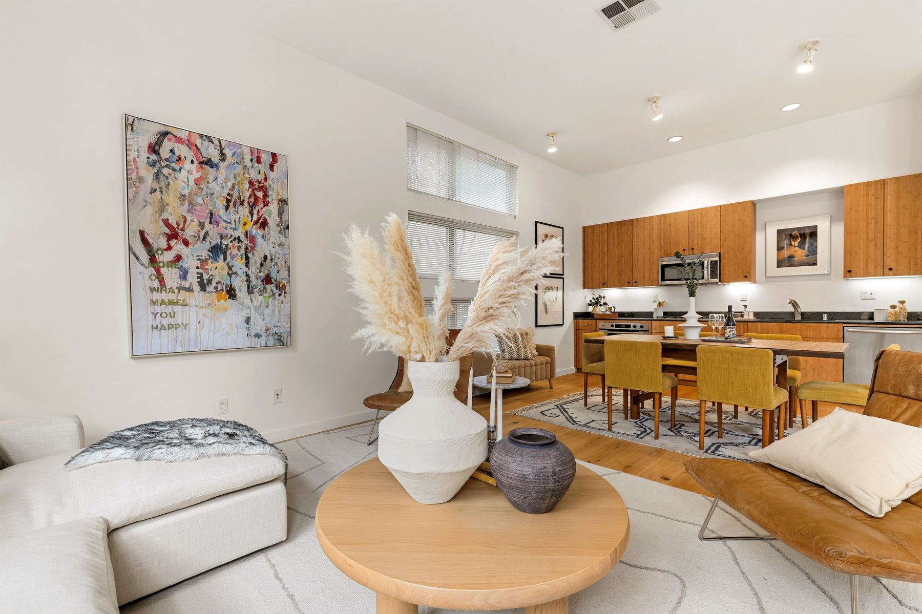 Living room detail with gallery wall